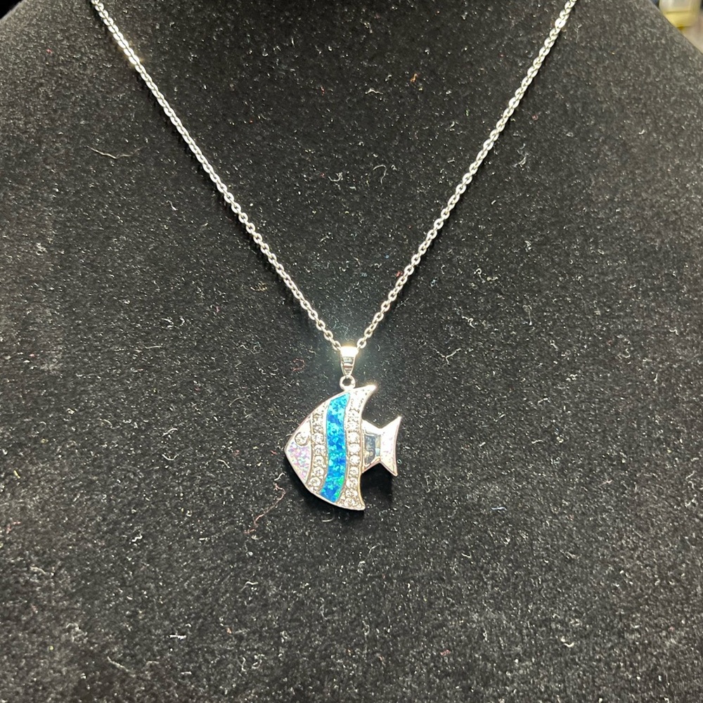 Silver and Blue Fish and Dolphin Set